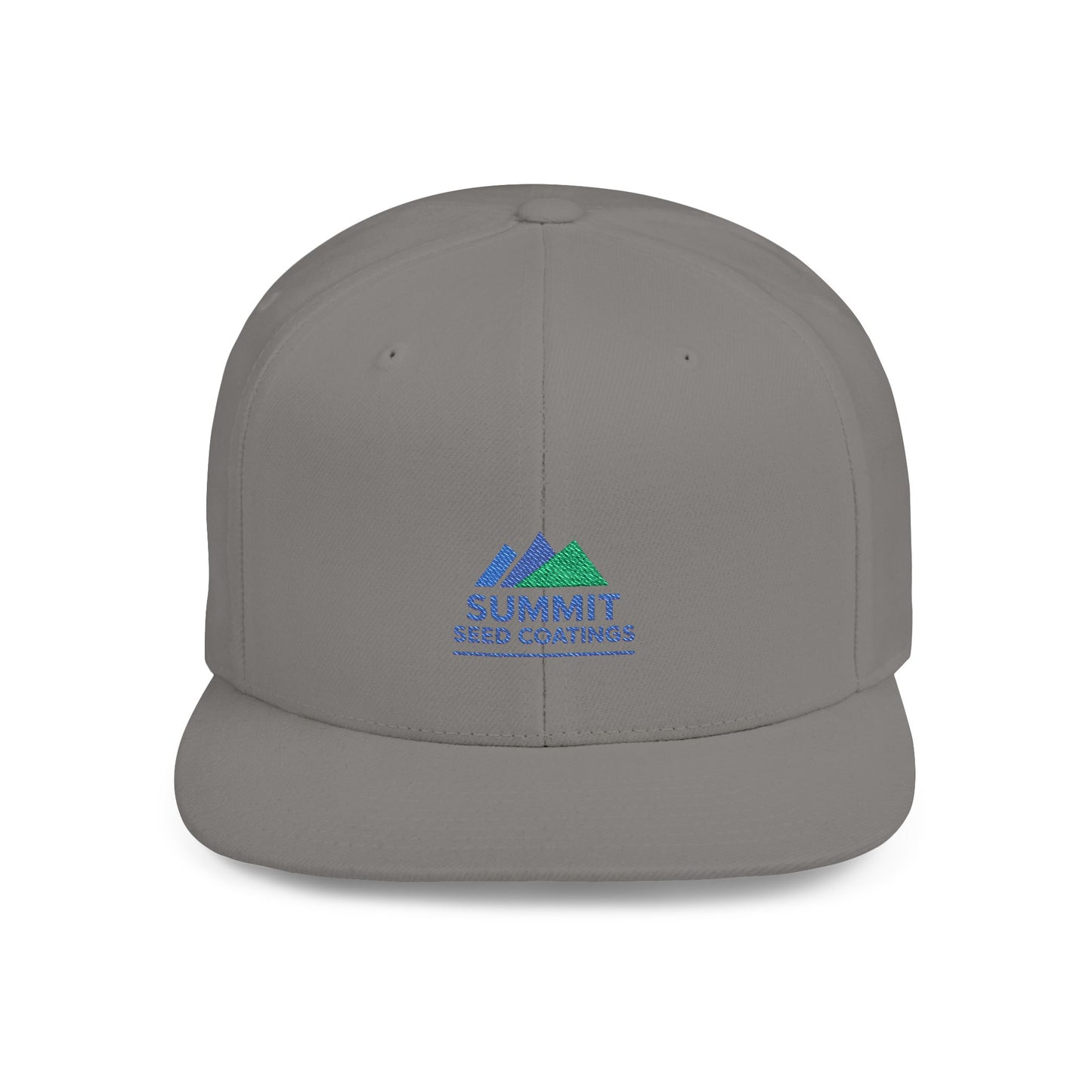 Summit Seed Coatings | Trendy Flat Bill Snapback Hat | Embroidered | Customizable Cap for Casual Style | Ideal for Outdoor Events