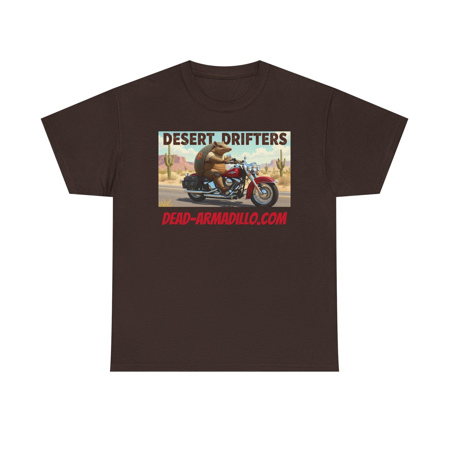 Desert Drifters Armadillo Biker T-Shirt | Harley Road Warrior | Dead-Armadillo.com