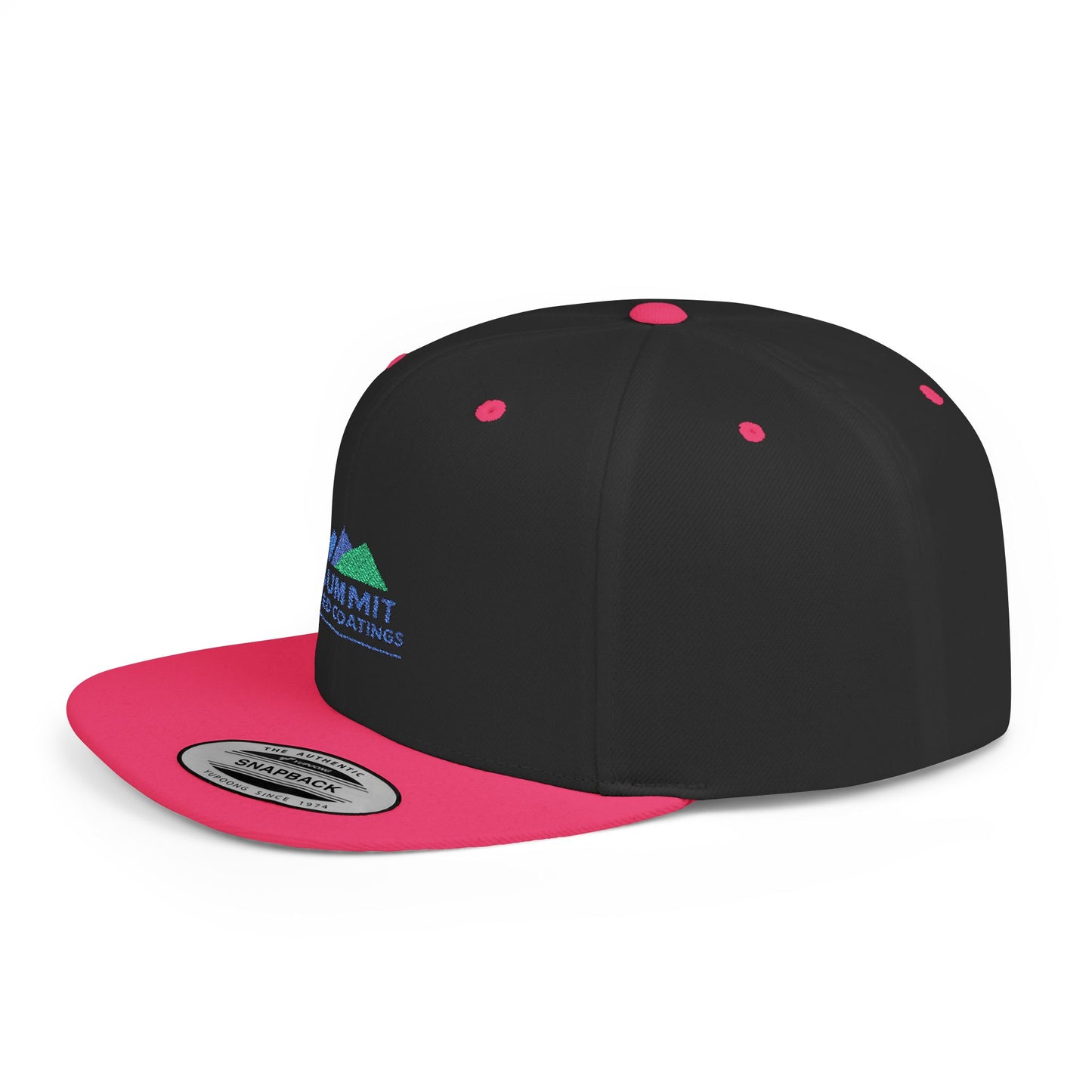 Summit Seed Coatings | Trendy Flat Bill Snapback Hat | Embroidered | Customizable Cap for Casual Style | Ideal for Outdoor Events