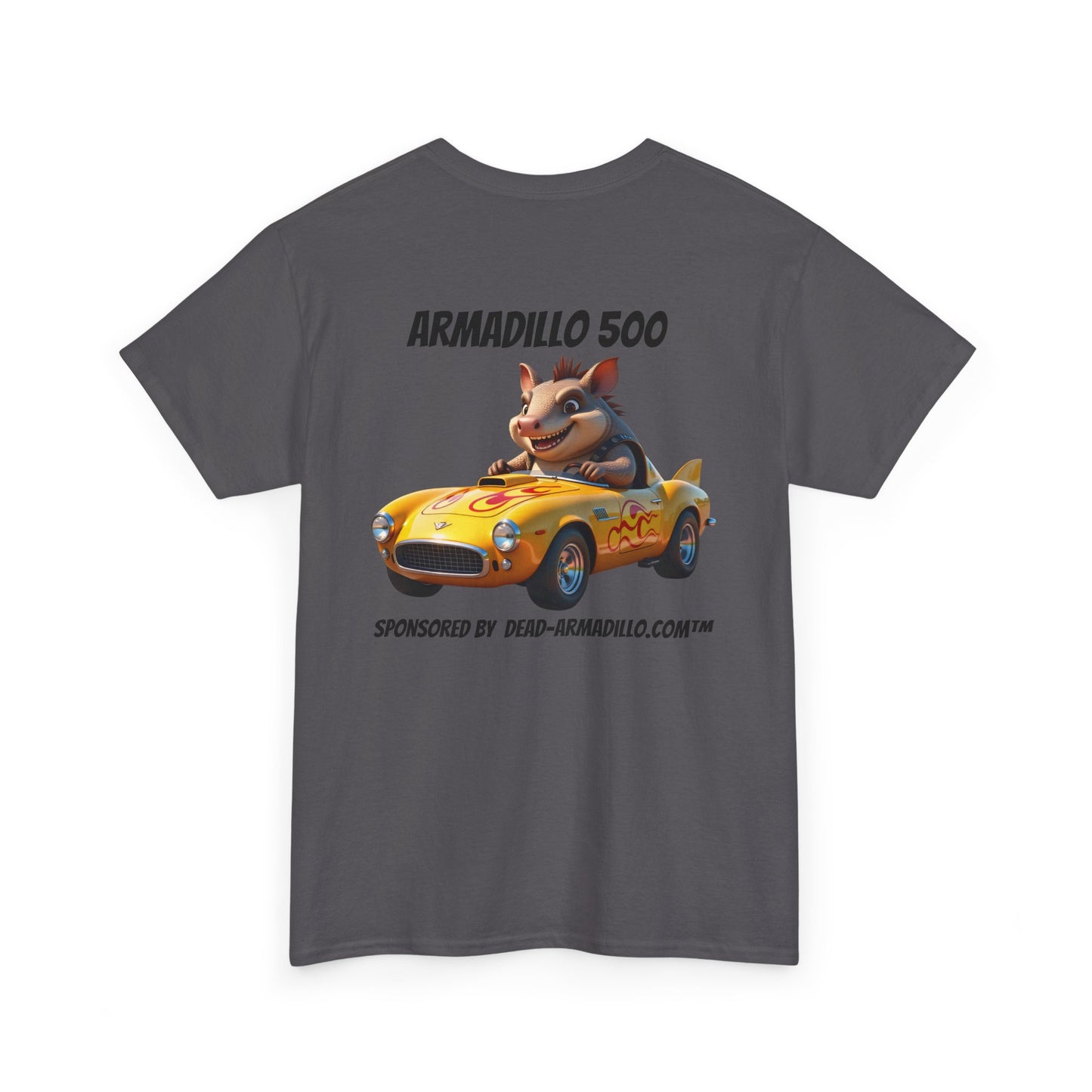 Dead-Armadillo.com | Car Racing Team | 2 Sided Tee Shirt | Black font
