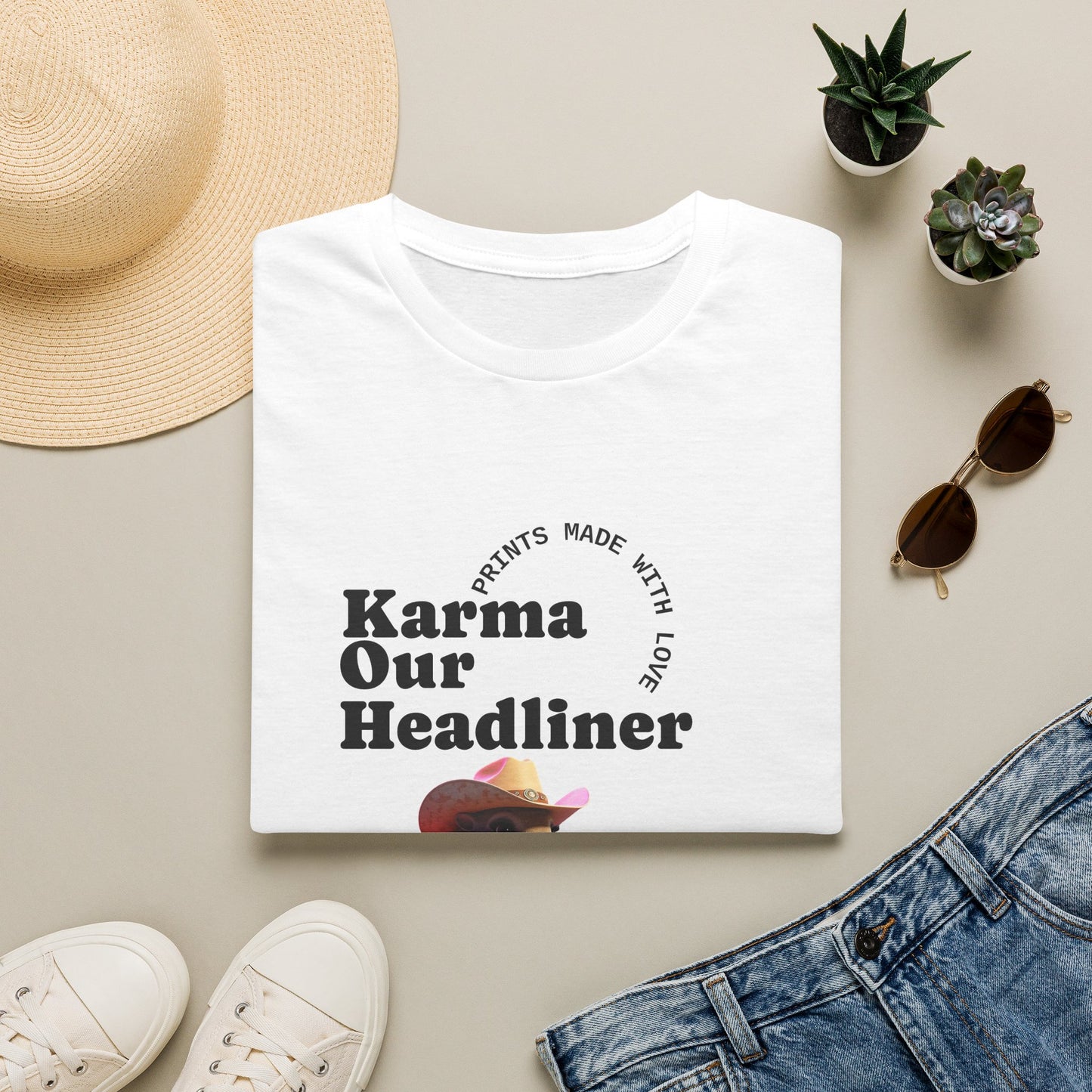 Karma "Our Headliner" | Playing Guitar Graphic Tee | Dead-Armadillo.com™