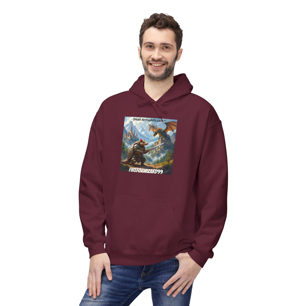 Arlo the Armadillo Dragon Slayer Hoodie — Personalized with Your Gamer Name