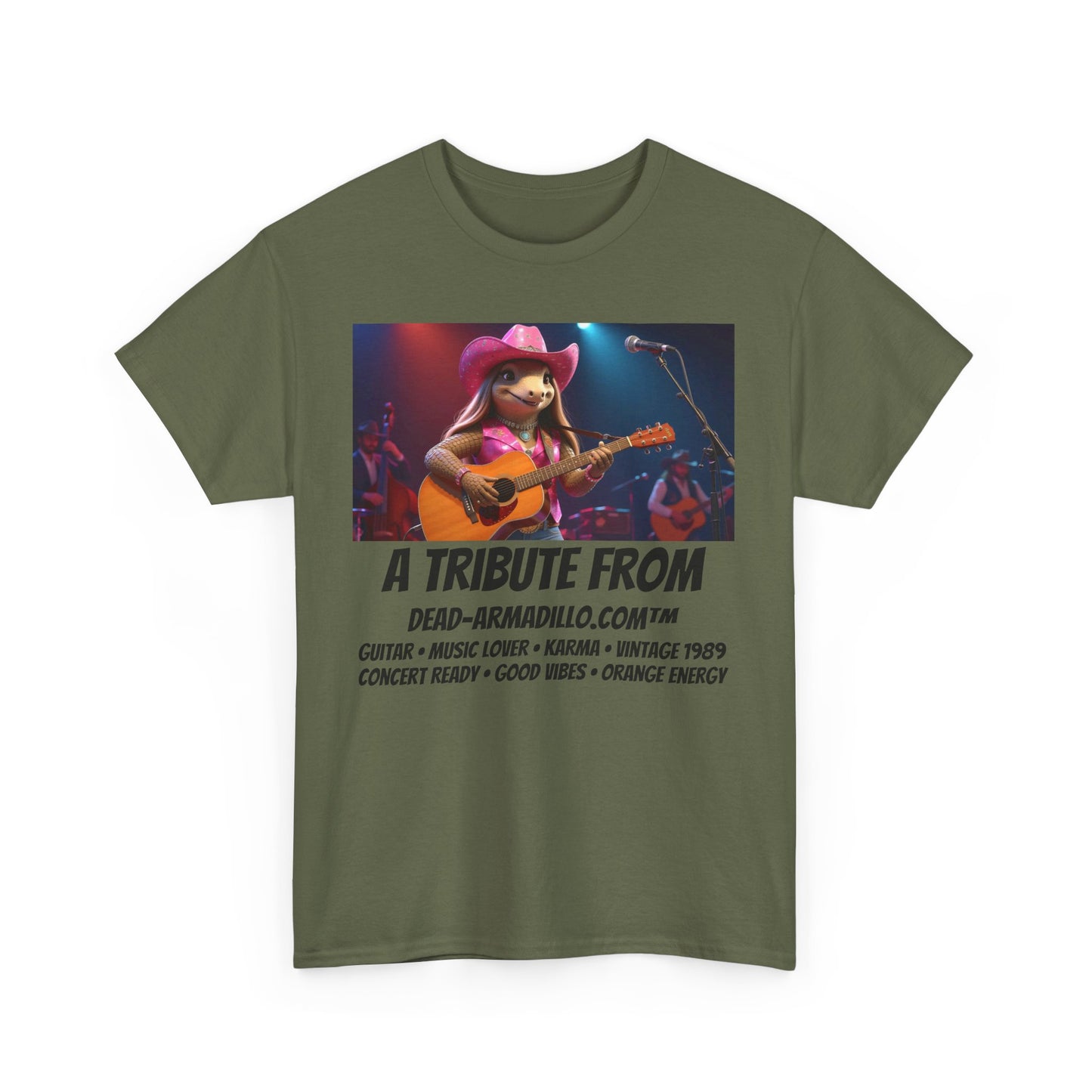 "Armadillo playing the Guitar | Tribute | Karma | Swifties | World Tour | Orange | Kids Sizes | custom made by  Dead-Armadillo.com™  | Fun Graphic Design | Perfect for Casual Wear | Music Lovers | Gift for Friends"