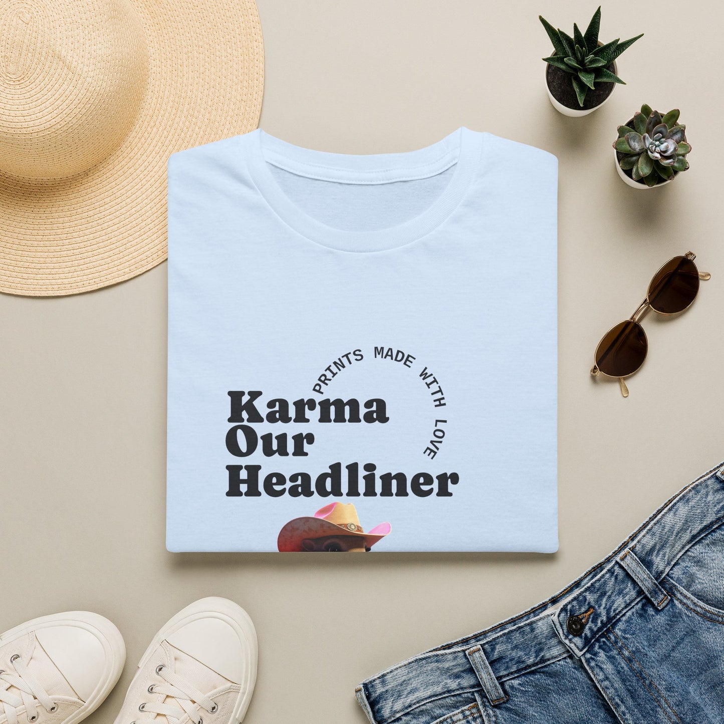 Karma "Our Headliner" | Playing Guitar Graphic Tee | Dead-Armadillo.com™