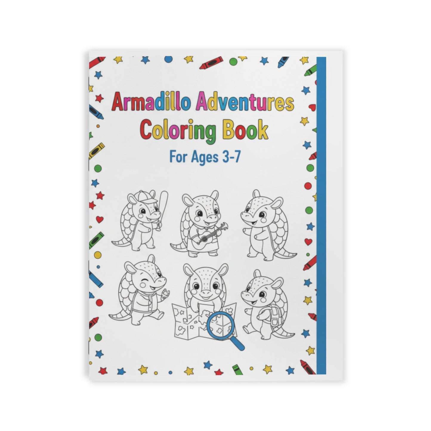 Armadillo Adventures Coloring Book for Kids Ages 3-7 | 24 Fun Pages