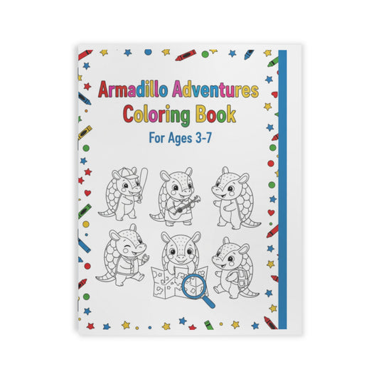 Armadillo Adventures Coloring Book for Kids Ages 3-7 | 24 Fun Pages