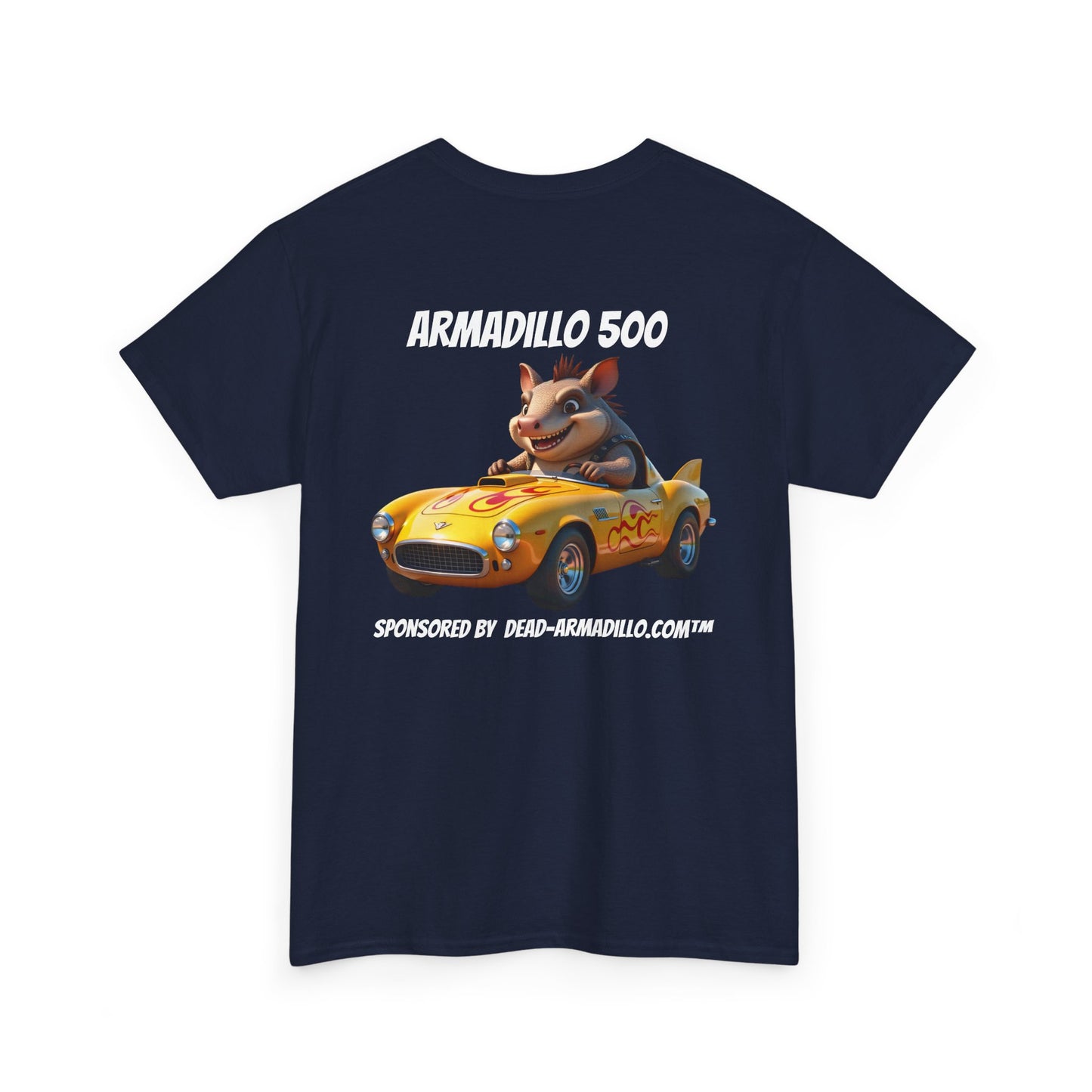 Dead-Armadillo.com | Car Racing Team | 2 Sided Tee Shirt | in White Font