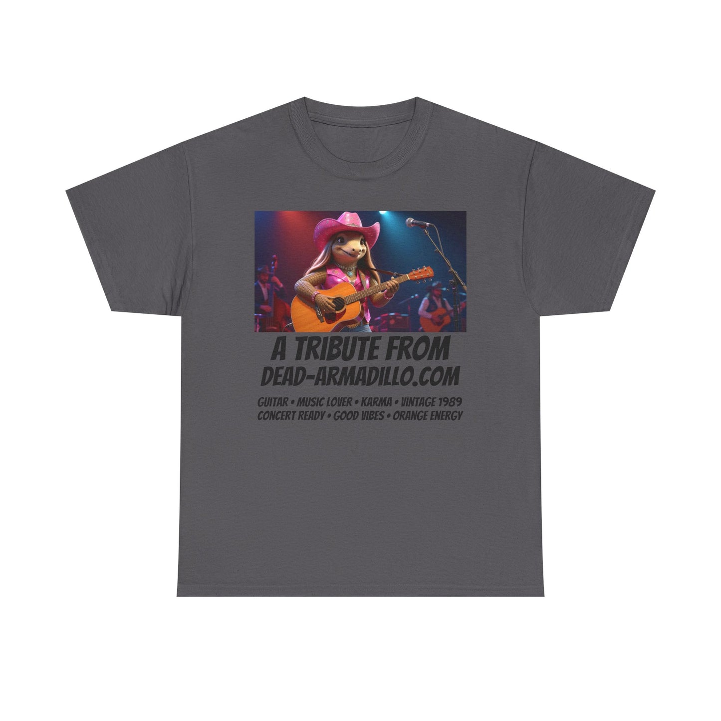 "Armadillo playing the Guitar | Tribute | Karma | Swifties | World Tour | Orange | Fun Graphic Design | Perfect for Casual Wear | Music Lovers | Concerts | Gift for Friends"