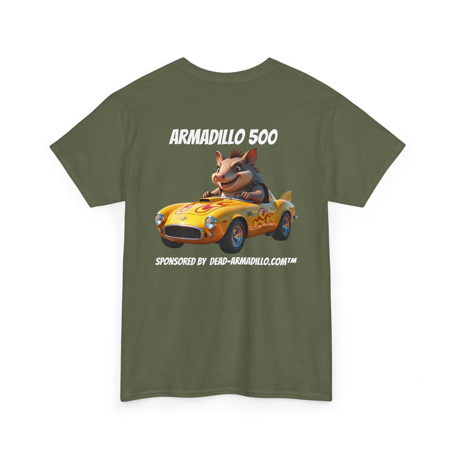 Dead-Armadillo.com | Car Racing Team | 2 Sided Tee Shirt | in White Font