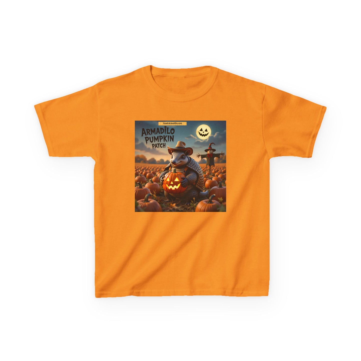 "Halloween Armadillo Pumpkin Kids Tee | Halloween Shirt | Kids Spooky Tee | Fall Clothing | Halloween Costume Shirt"