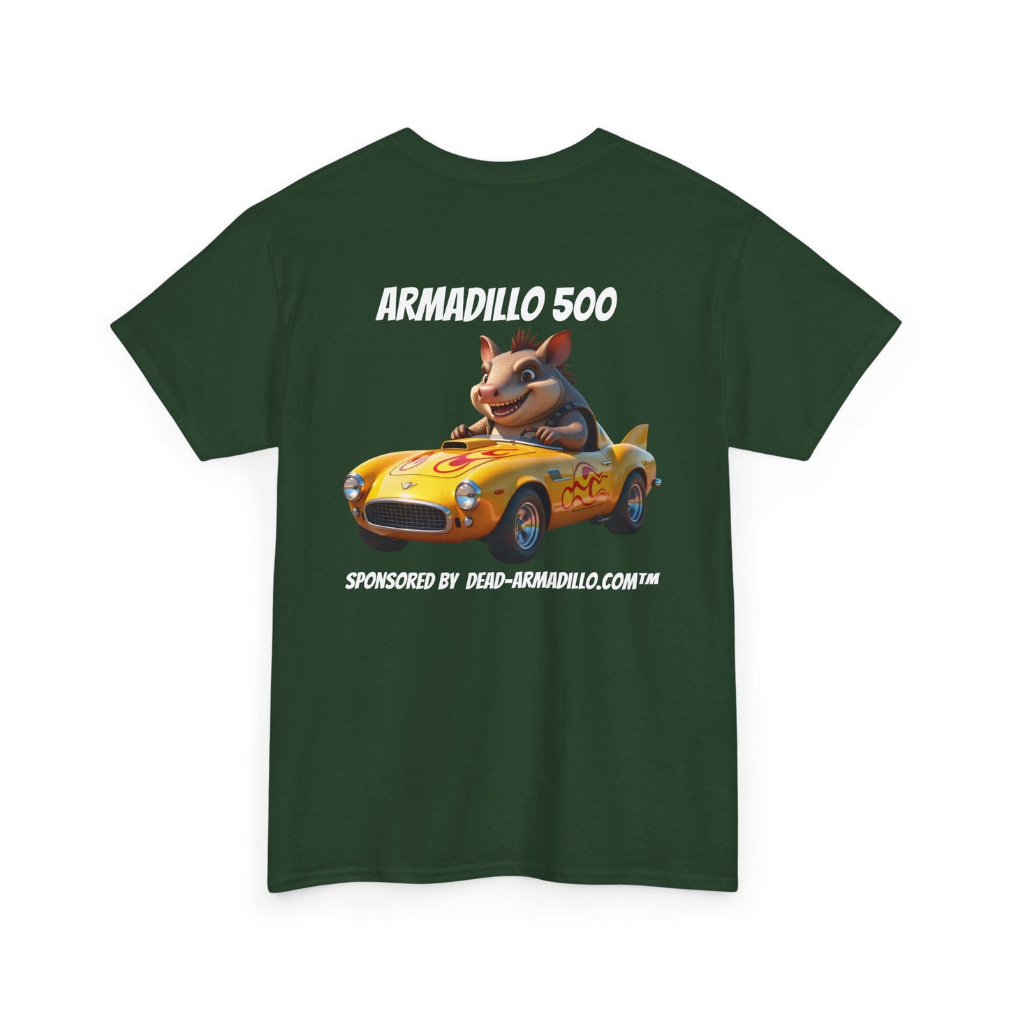 Dead-Armadillo.com | Car Racing Team | 2 Sided Tee Shirt | in White Font