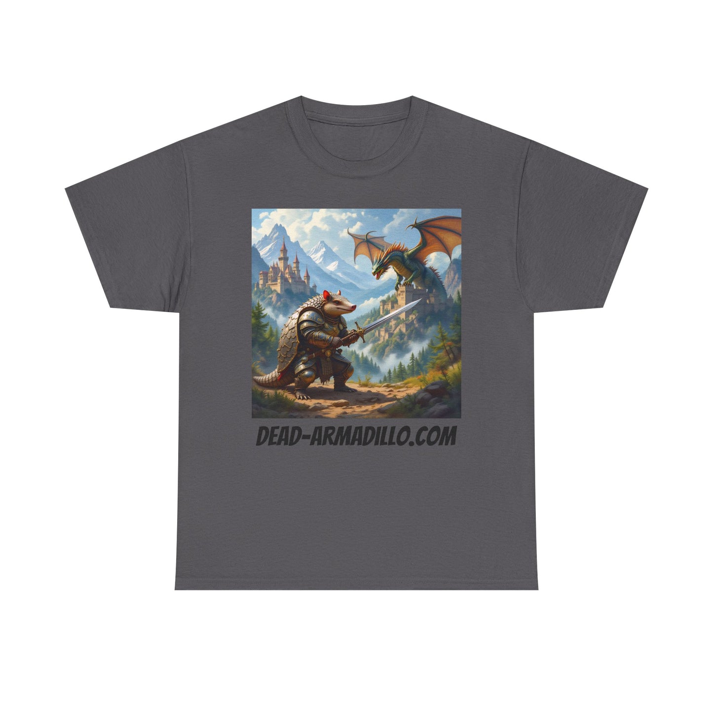 Fantasy Battle Tee | Unisex Heavy Cotton T-Shirt | with Dragon and Warrior Design | Perfect for Gamers | Fantasy Lovers | Casual Wear| Gifts