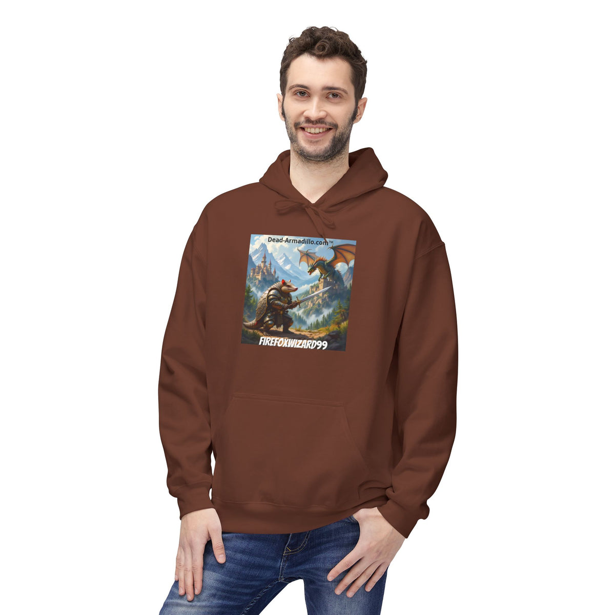 Arlo the Armadillo Dragon Slayer Hoodie — Personalized with Your Gamer Name