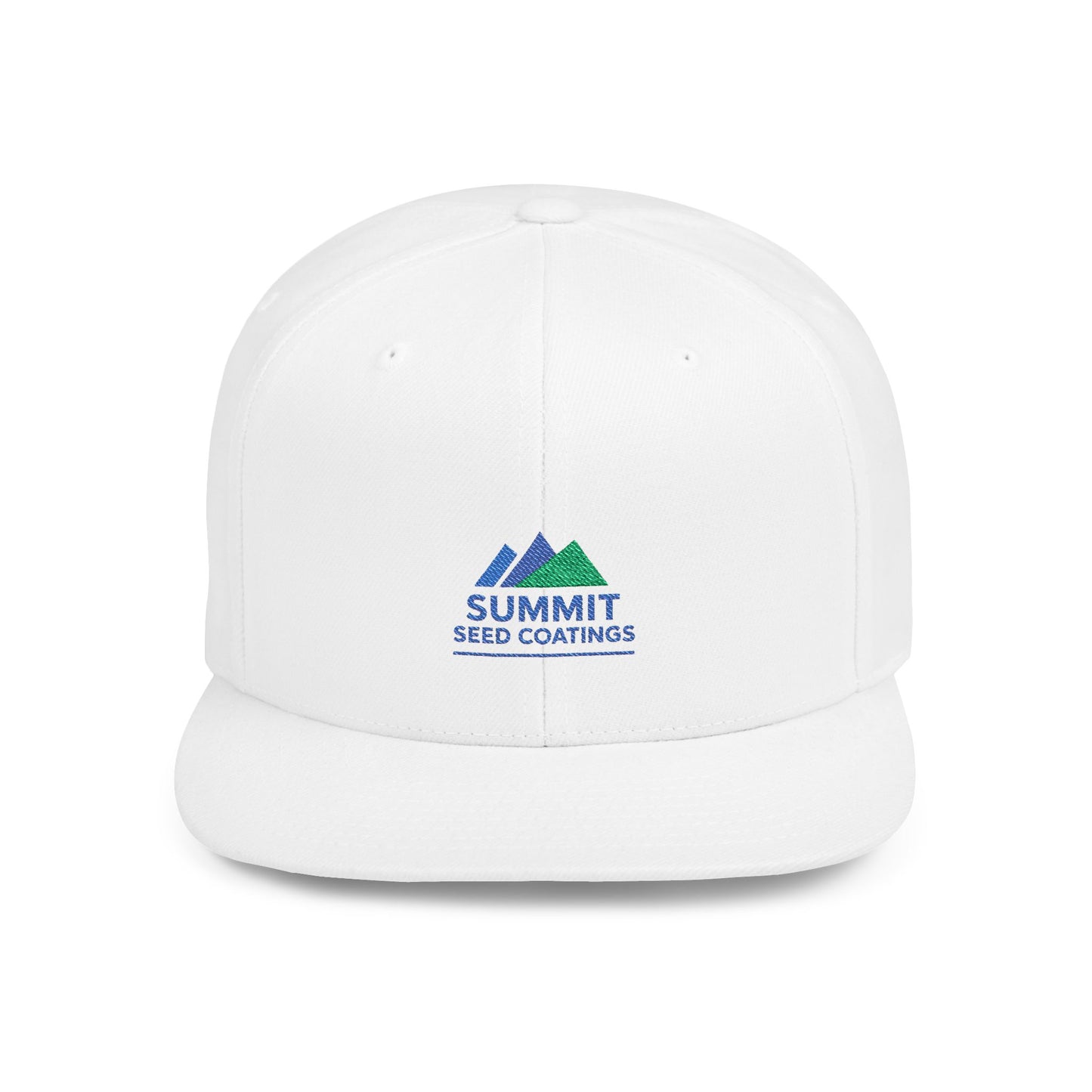 Summit Seed Coatings | Trendy Flat Bill Snapback Hat | Embroidered | Customizable Cap for Casual Style | Ideal for Outdoor Events