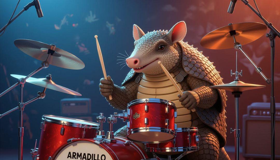 Arlo the Drumming Armadillo | Official Business Mascot | T-Shirt