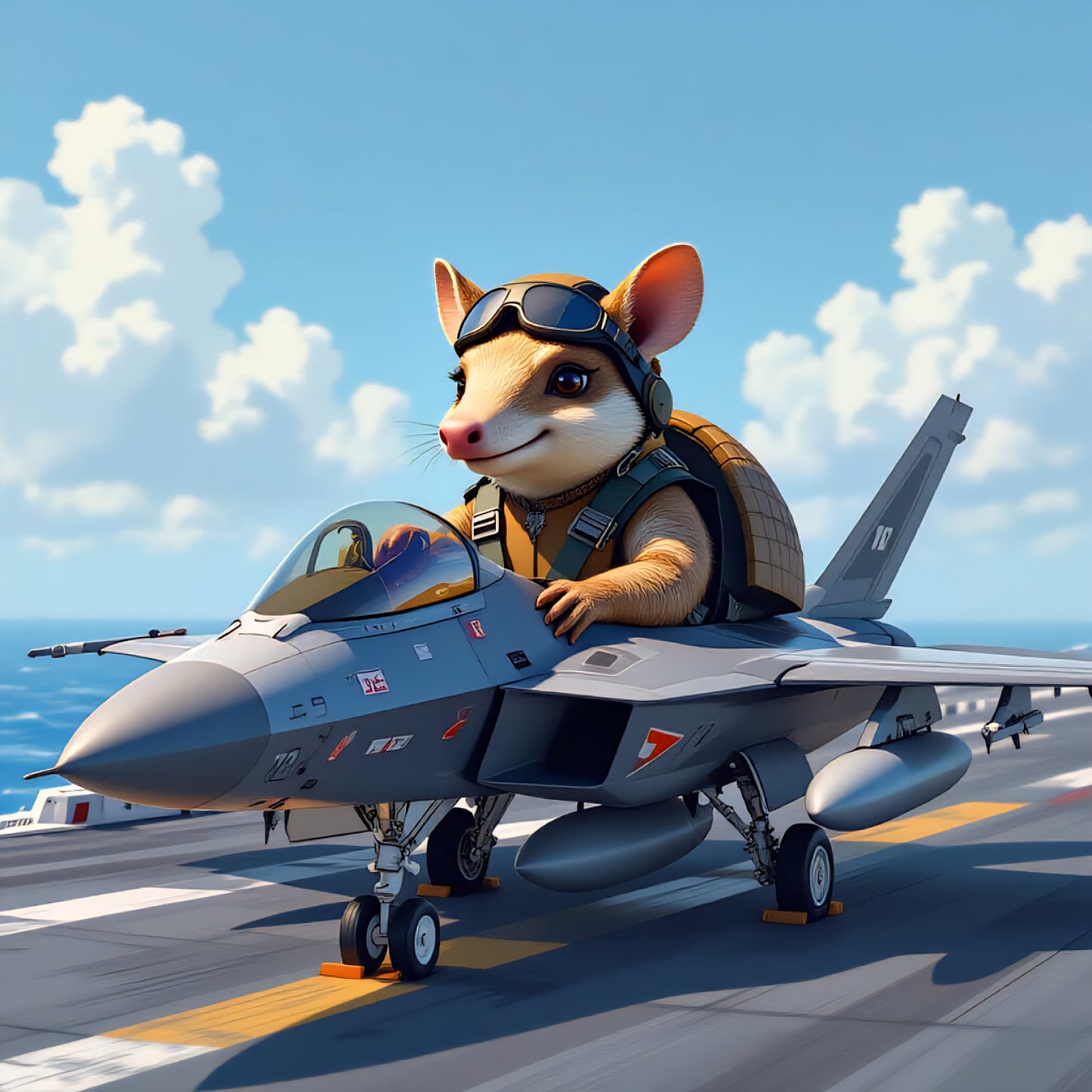 Camiseta Armadillo Aviador Naval | Avión a reacción en cubierta | Portaaviones | En alta mar | ¡Que sigan volando!