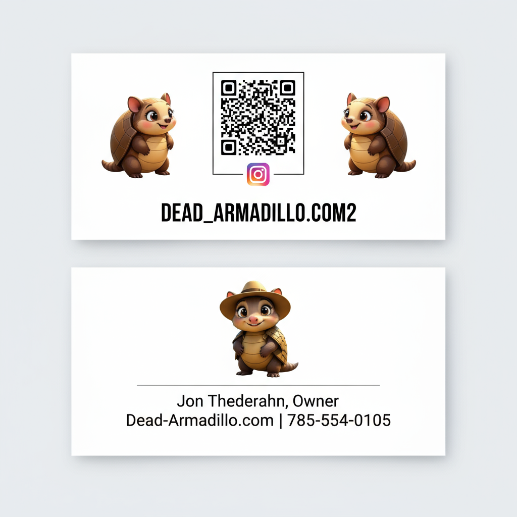 Business Card with Colorful Armadillos - Choice A