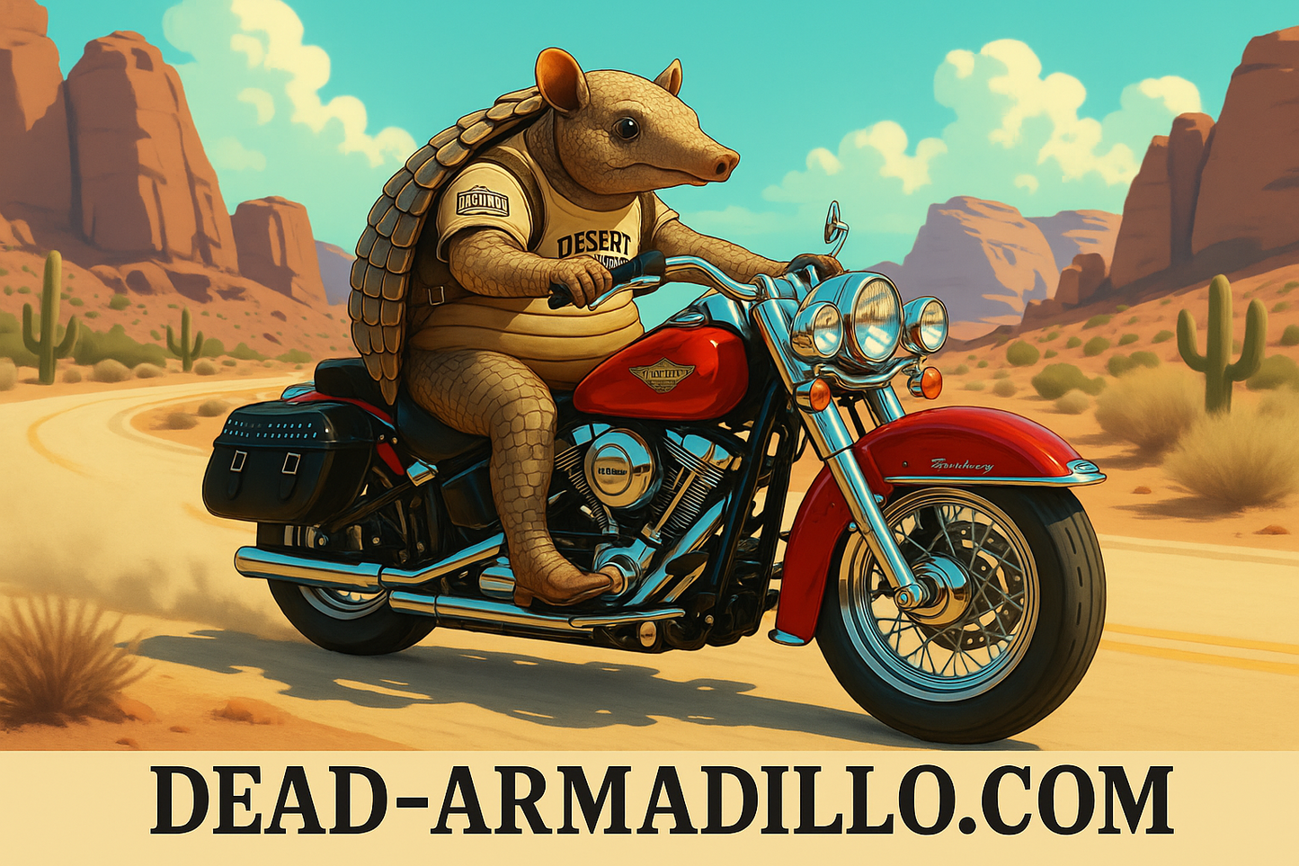 Camiseta de motociclista armadillo - Camiseta de aventura motera | Dead-Armadillo.com
